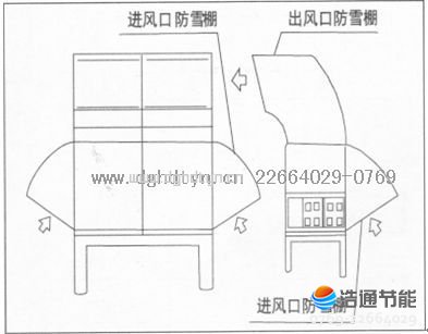 空气能热水器防雪设施安装示意图