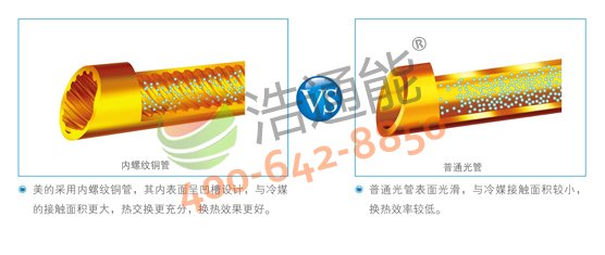 【美的空气能热水器3P循环式RSJ-100/M-540V1】高效内螺纹铜管,有效提升换热效率