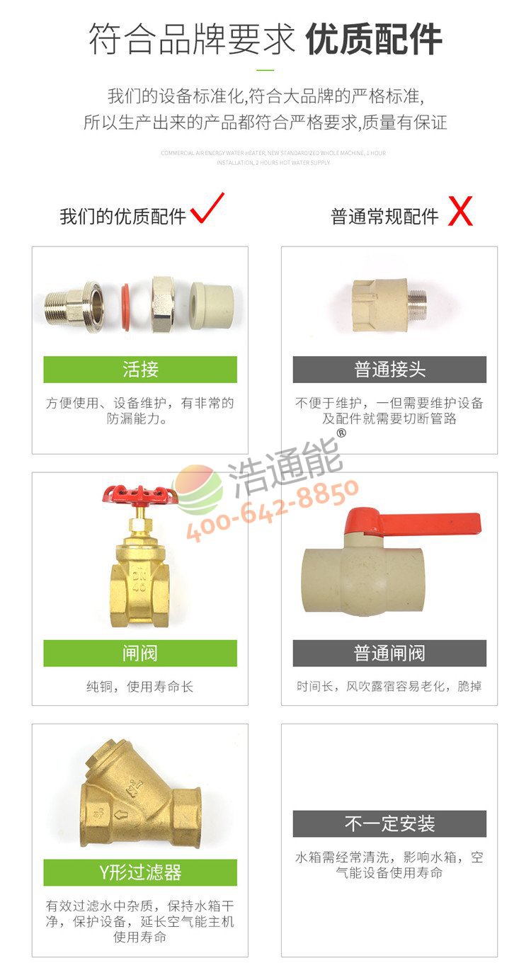 美的商用空气源热泵一体机10匹10吨/8吨辅材材质